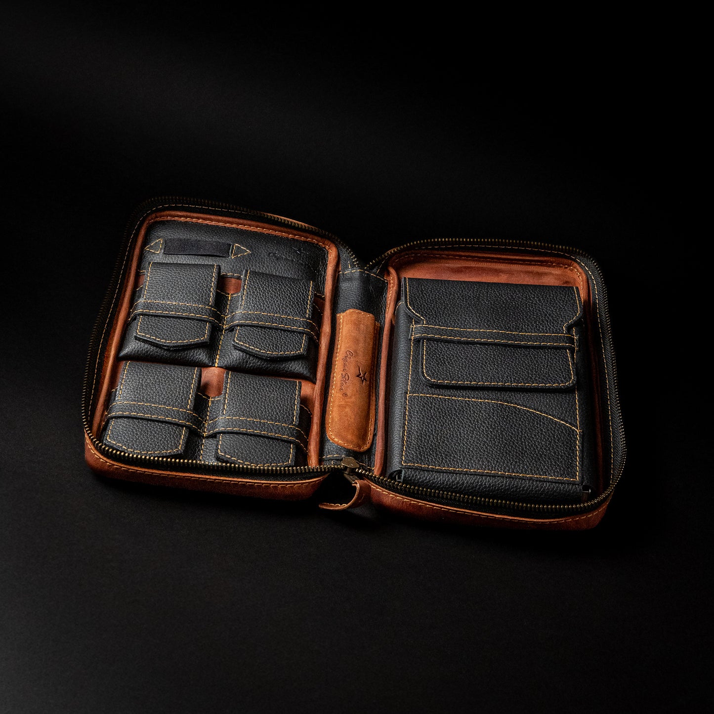 CIGARSTAR CASE NATURAL LEATHER CARRYING CASE