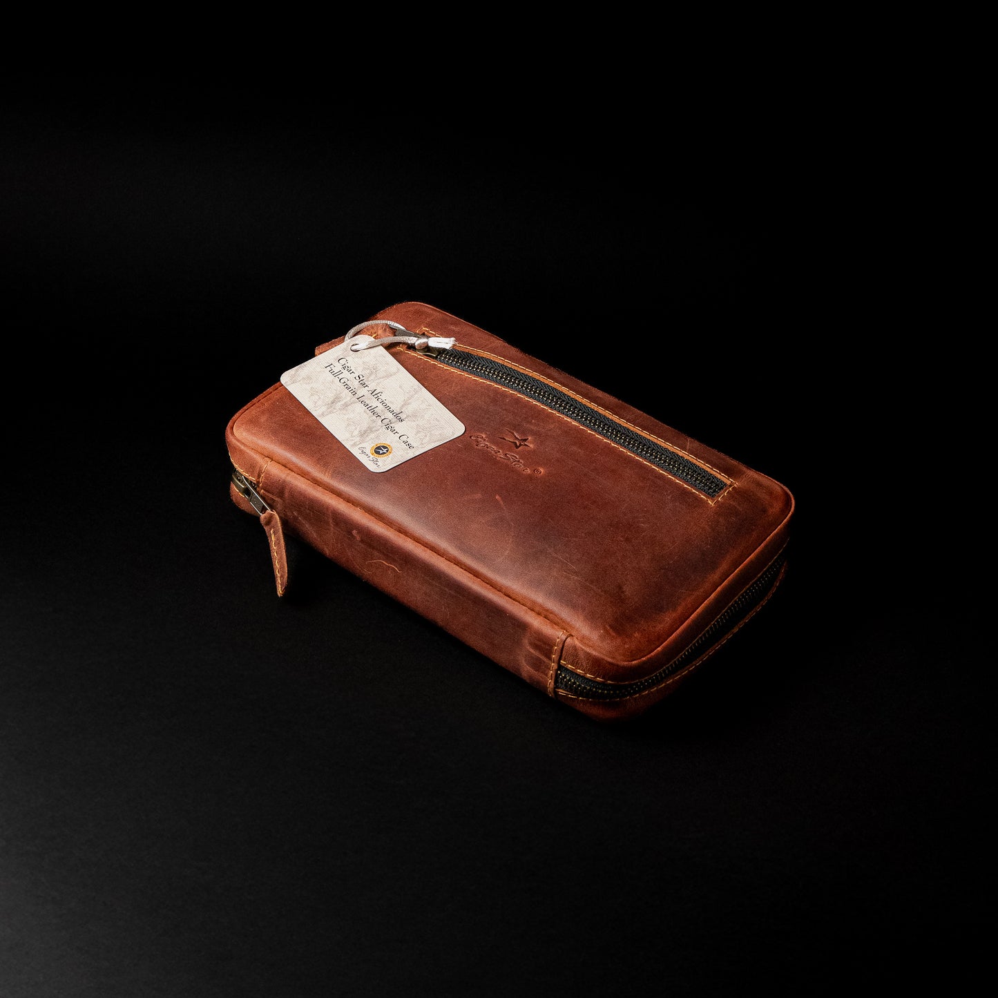 CIGARSTAR  CASE NATURAL LEATHER CARRYING CASE