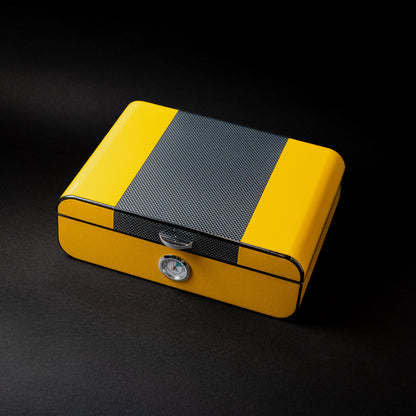 YELLOW CARBON FIBER COHIBA STYLE HUMIDOR