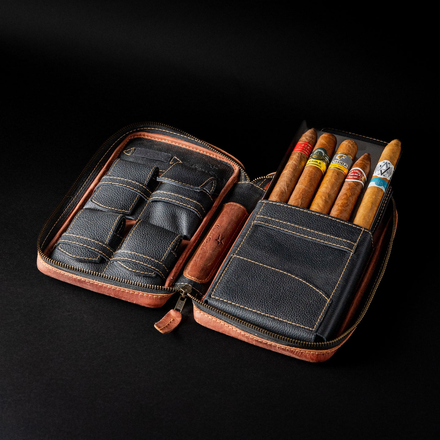 CIGARSTAR  CASE NATURAL LEATHER CARRYING CASE