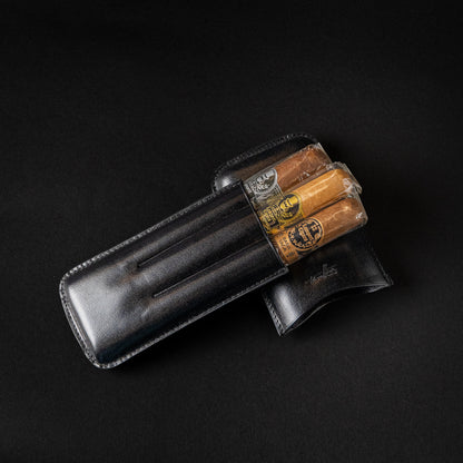 THOMAS HINDS 3 CIGAR TORO CASE BLACK