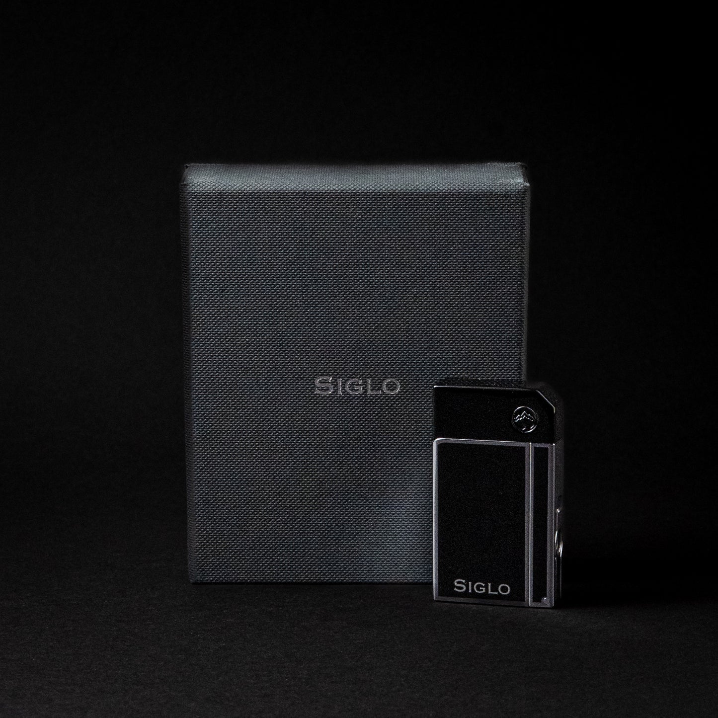 SIGLO CHROME SINGLE TORCH LIGHTER OBSIDIAN BLACK