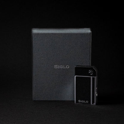 SIGLO CHROME SINGLE TORCH LIGHTER OBSIDIAN BLACK
